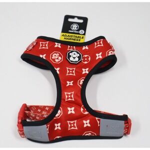 Fresh Pawz Monogram‎ Hype Red Mesh Harness in Size Small